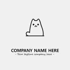 Cat character illustration black and white for logo company vector image
