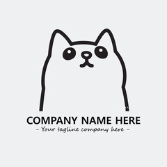 Cat character illustration black and white for logo company vector image
