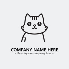 Cat character illustration black and white for logo company vector image
