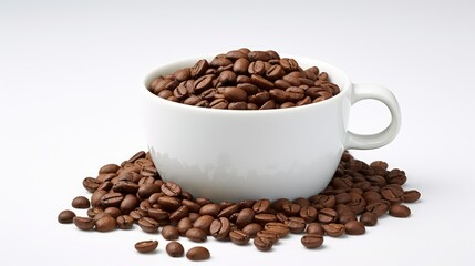 Fototapeta premium ceramic coffee beans on white