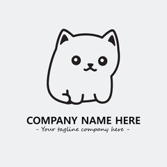 Cat character illustration black and white for logo company vector image
