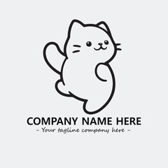 Cat character illustration black and white for logo company vector image
