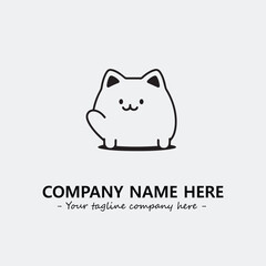 Cat character illustration black and white for logo company vector image

