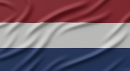 Obraz premium Dynamic Flow of Netherlands Flag with Red, White, and Blue Stripes.