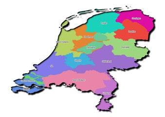 High-resolution illustration of the map of Nedherland, showcasing the complete geographical shape of the country