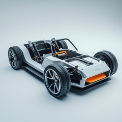 Futuristic Electric Car Chassis with Advanced Design Elements