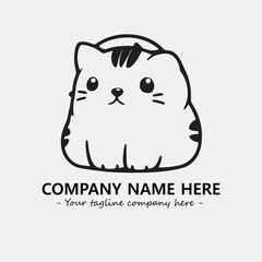Cat character illustration black and white for logo company vector image
