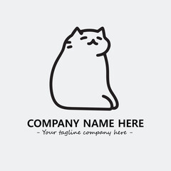 Cat character illustration black and white for logo company vector image
