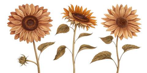 Sunflowers bloom beautifully in vibrant colors showcasing their unique shapes and textures. These flowers symbolize warmth and positivity