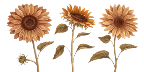 Sunflowers bloom beautifully in vibrant colors showcasing their unique shapes and textures. These flowers symbolize warmth and positivity