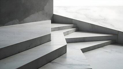 Obraz premium Minimalist Marble Staircase in Modern Design
