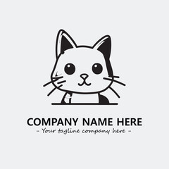 Cat character illustration black and white for logo company vector image
