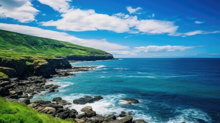 Fototapeta premium waves blue green nature