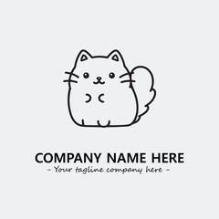 Cat character illustration black and white for logo company vector image
