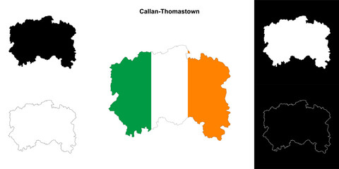 Callan-Thomastown district blank outline map set