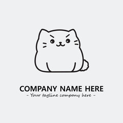 Cat character illustration black and white for logo company vector image
