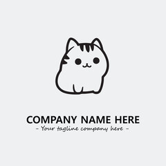 Cat character illustration black and white for logo company vector image
