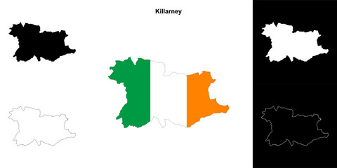 Killarney district blank outline map set