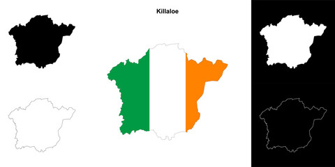 Killaloe district blank outline map set