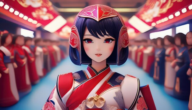 Vibrant Osaka Nightscape showcasing Hatsune Miku the Racing Miku Version Figure in a Colorful Animeinspired Display, Radiating Energy and Excitement amidst Japans Vibrant Urban Landscape.