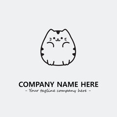 Cat character illustration black and white for logo company vector image
