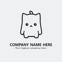 Cat character illustration black and white for logo company vector image
