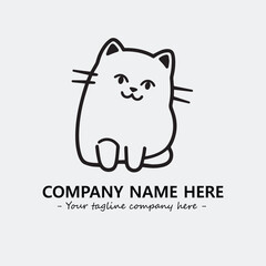 Cat character illustration black and white for logo company vector image
