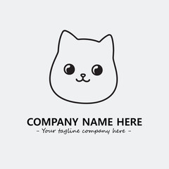 Cat character illustration black and white for logo company vector image
