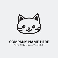 Cat character illustration black and white for logo company vector image
