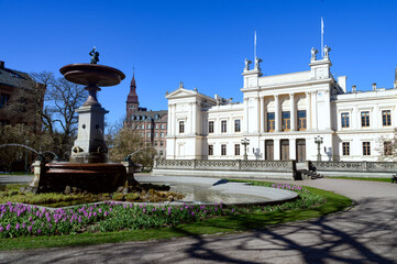 The main building of the Lund University, Skane Sweden, 2025. 