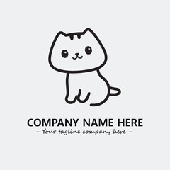 Cat character illustration black and white for logo company vector image
