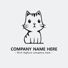 Cat character illustration black and white for logo company vector image
