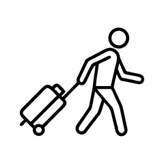 Traveler with Suitcase Icon