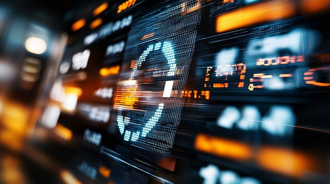 Dynamic Circular Graph Interface with Bright Digital Elements and Speed Effect : Generative AI