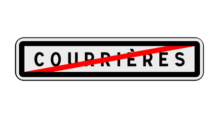 Panneau de sortie de Courrières, Pas-de-Calais, Hauts-de-France