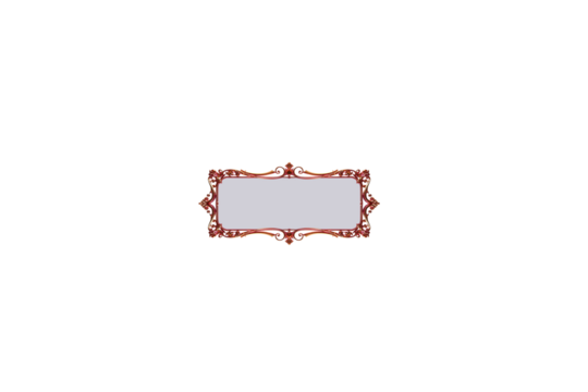 Vintage golden name frame isolated on transparent background. Png image