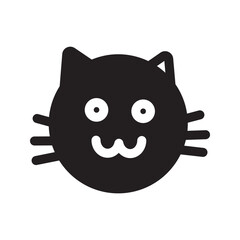 Black silhouette of a cat standing on its hind legs and reaching up. Vector illustration