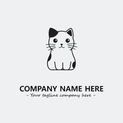 Cat character illustration black and white for logo company vector image
