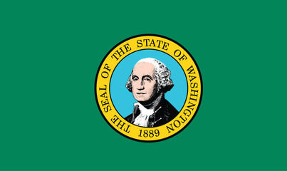 Flag of Washington, Washington Flag, USA state Washington Flag Vector Illustration, USA,