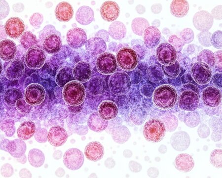 Microscopic Blood Analysis Chronic Lymphocytic Leukemia Pointillism Art