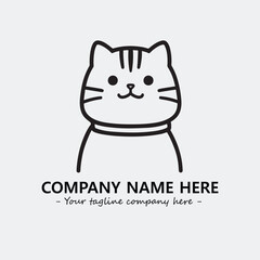 Cat character illustration black and white for logo company vector image
