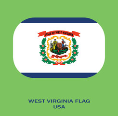 Fototapeta premium Flag of West Virginia, West Virginia Flag, USA state West Virginia Flag Vector Illustration, USA,