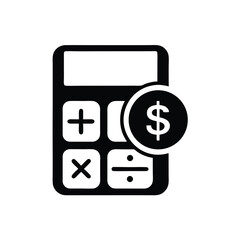 Calculator and Dollar Coin Icon on Transparent Background Design