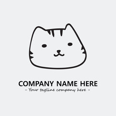 Cat character illustration black and white for logo company vector image
