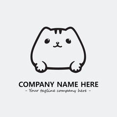 Cat character illustration black and white for logo company vector image
