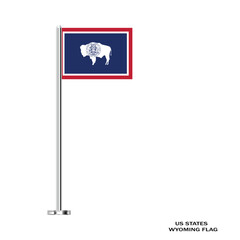 Flag of Wyoming, Wyoming Flag, USA state Wyoming Flag  Vector Illustration, USA,