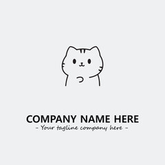 Cat character illustration black and white for logo company vector image
