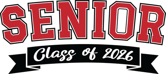 Senior 2026 text school class varsity