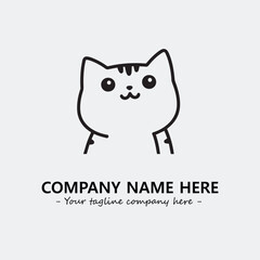 Cat character illustration black and white for logo company vector image
