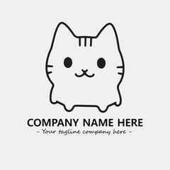 Cat character illustration black and white for logo company vector image
